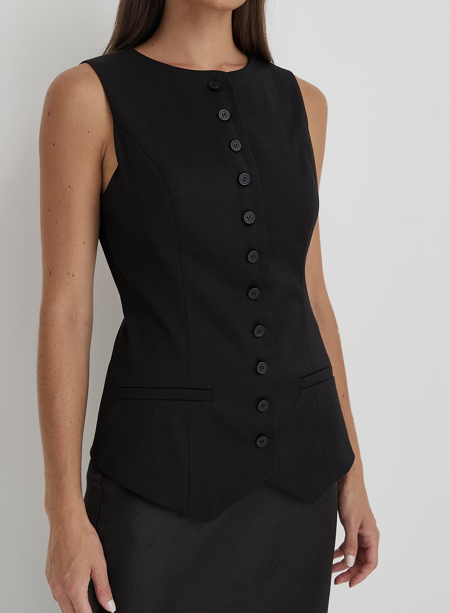 Black Tailored Waistcoat